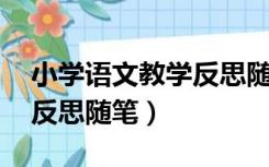 小学语文教学反思随笔 短小（小学语文教学反思随笔）