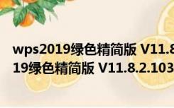 wps2019绿色精简版 V11.8.2.10393 绿色破解版（wps2019绿色精简版 V11.8.2.10393 绿色破解版功能简介）