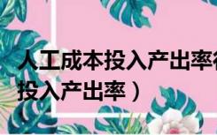 人工成本投入产出率行业平均水平（人工成本投入产出率）