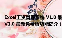 Excel工资管理系统 V1.0 最新免费版（Excel工资管理系统 V1.0 最新免费版功能简介）