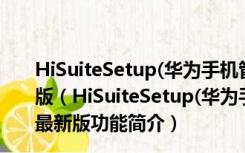 HiSuiteSetup(华为手机管理软件) V11.0.0.610 官方最新版（HiSuiteSetup(华为手机管理软件) V11.0.0.610 官方最新版功能简介）