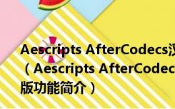 Aescripts AfterCodecs汉化破解版 V1.10.5 免费激活码版（Aescripts AfterCodecs汉化破解版 V1.10.5 免费激活码版功能简介）