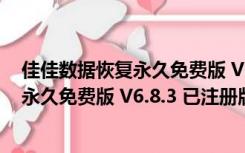 佳佳数据恢复永久免费版 V6.8.3 已注册版（佳佳数据恢复永久免费版 V6.8.3 已注册版功能简介）