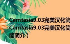 Camtasia9.03完美汉化简洁安装和谐版 32/64位 免费版（Camtasia9.03完美汉化简洁安装和谐版 32/64位 免费版功能简介）