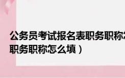 公务员考试报名表职务职称怎么填（公务员报名表怎么填里职务职称怎么填）