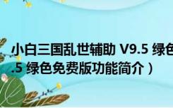 小白三国乱世辅助 V9.5 绿色免费版（小白三国乱世辅助 V9.5 绿色免费版功能简介）