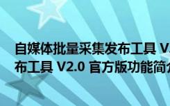 自媒体批量采集发布工具 V2.0 官方版（自媒体批量采集发布工具 V2.0 官方版功能简介）