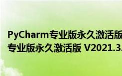 PyCharm专业版永久激活版 V2021.3.1 免费版（PyCharm专业版永久激活版 V2021.3.1 免费版功能简介）