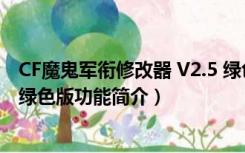 CF魔鬼军衔修改器 V2.5 绿色版（CF魔鬼军衔修改器 V2.5 绿色版功能简介）