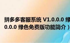 拼多多客服系统 V1.0.0.0 绿色免费版（拼多多客服系统 V1.0.0.0 绿色免费版功能简介）