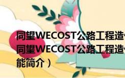 同望WECOST公路工程造价管理软件 V9.3.2 破解免费版（同望WECOST公路工程造价管理软件 V9.3.2 破解免费版功能简介）