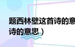 题西林壁这首诗的意思20字（题西林壁这首诗的意思）