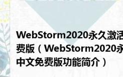 WebStorm2020永久激活版(含激活码) V2020.3.3 中文免费版（WebStorm2020永久激活版(含激活码) V2020.3.3 中文免费版功能简介）