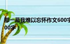 那一幕我难以忘怀作文600字以上（那一幕我难以忘怀作文600字）