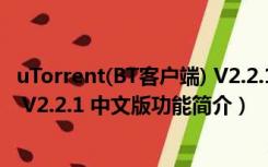 uTorrent(BT客户端) V2.2.1 中文版（uTorrent(BT客户端) V2.2.1 中文版功能简介）