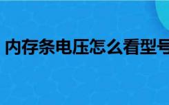 内存条电压怎么看型号（内存条电压怎么看）