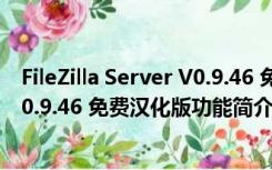 FileZilla Server V0.9.46 免费汉化版（FileZilla Server V0.9.46 免费汉化版功能简介）