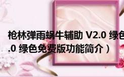 枪林弹雨蜗牛辅助 V2.0 绿色免费版（枪林弹雨蜗牛辅助 V2.0 绿色免费版功能简介）