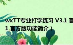 wxTT专业打字练习 V3.1 官方版（wxTT专业打字练习 V3.1 官方版功能简介）