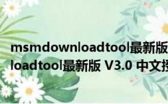 msmdownloadtool最新版 V3.0 中文授权版（msmdownloadtool最新版 V3.0 中文授权版功能简介）