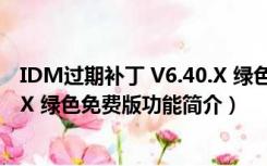 IDM过期补丁 V6.40.X 绿色免费版（IDM过期补丁 V6.40.X 绿色免费版功能简介）