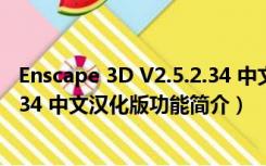 Enscape 3D V2.5.2.34 中文汉化版（Enscape 3D V2.5.2.34 中文汉化版功能简介）