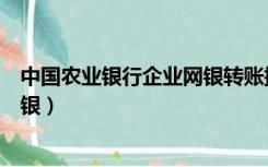 中国农业银行企业网银转账提交不了（中国农业银行企业网银）