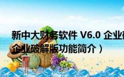 新中大财务软件 V6.0 企业破解版（新中大财务软件 V6.0 企业破解版功能简介）