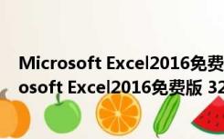 Microsoft Excel2016免费版 32/64位 中文完整版（Microsoft Excel2016免费版 32/64位 中文完整版功能简介）