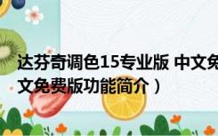 达芬奇调色15专业版 中文免费版（达芬奇调色15专业版 中文免费版功能简介）