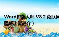 Word排版大师 V8.2 免联网版（Word排版大师 V8.2 免联网版功能简介）