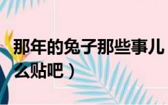 那年的兔子那些事儿（那年那兔那些事儿是什么贴吧）