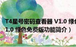 T4星号密码查看器 V1.0 绿色免费版（T4星号密码查看器 V1.0 绿色免费版功能简介）