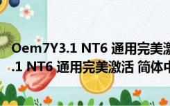 Oem7Y3.1 NT6 通用完美激活 简体中文绿色版（Oem7Y3.1 NT6 通用完美激活 简体中文绿色版功能简介）