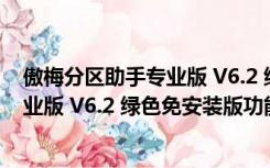 傲梅分区助手专业版 V6.2 绿色免安装版（傲梅分区助手专业版 V6.2 绿色免安装版功能简介）