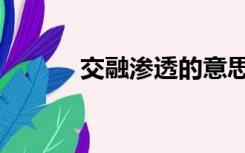 交融渗透的意思（渗透的意思）