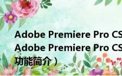 Adobe Premiere Pro CS6破解汉化补丁 32/64位通用版（Adobe Premiere Pro CS6破解汉化补丁 32/64位通用版功能简介）