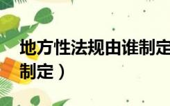 地方性法规由谁制定 中公（地方性法规由谁制定）
