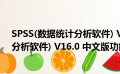 SPSS(数据统计分析软件) V16.0 中文版（SPSS(数据统计分析软件) V16.0 中文版功能简介）