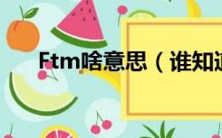 Ftm啥意思（谁知道FTM是什么意思）