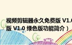 视频剪辑器永久免费版 V1.0 绿色版（视频剪辑器永久免费版 V1.0 绿色版功能简介）