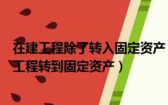 在建工程除了转入固定资产（房屋及建筑物的完工后从在建工程转到固定资产）