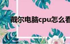 戴尔电脑cpu怎么看（电脑cpu怎么看）