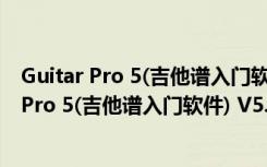 Guitar Pro 5(吉他谱入门软件) V5.0 免费汉化版（Guitar Pro 5(吉他谱入门软件) V5.0 免费汉化版功能简介）