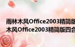 雨林木风Office2003精简版四合一 32/64位 免费版（雨林木风Office2003精简版四合一 32/64位 免费版功能简介）