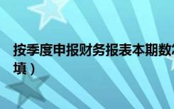 按季度申报财务报表本期数怎么填（财务报表季度报表怎么填）