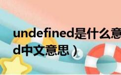 undefined是什么意思中文翻译（undefined中文意思）