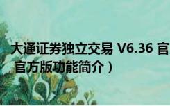 大通证券独立交易 V6.36 官方版（大通证券独立交易 V6.36 官方版功能简介）