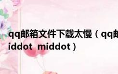 qq邮箱文件下载太慢（qq邮箱上传文件速度慢 middot  middot  middot）