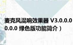 麦克风混响效果器 V3.0.0.0 绿色版（麦克风混响效果器 V3.0.0.0 绿色版功能简介）